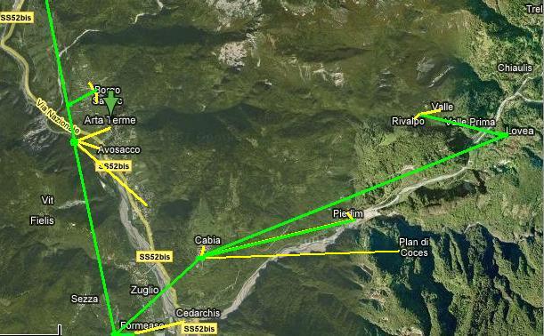 Mappa Rete Civica WIFI del Comune di Arta Terme